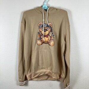 Checkmate Mens Long Sleeve Sweatshirt Sz XL Hood Graphic Bear Excellent